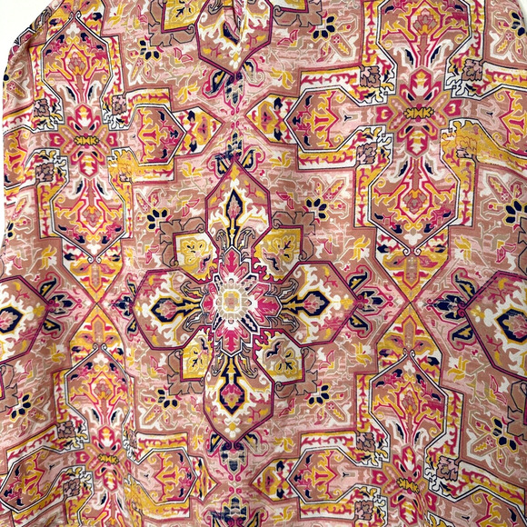 Allison Joy Cute Pink Yellow Blue Aztec Print Sleeveless Halter Neck Blouse XS - Picture 2 of 8